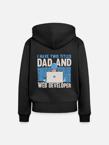 Web Entwickler Webdeveloper Vater - Frauen Premium Bio Zip Hoodie - Schwarz