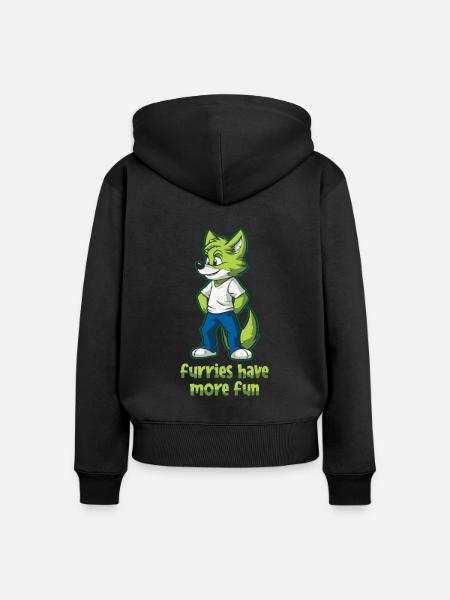 Furry Fandom Fursuits Witzig - Frauen Premium Bio Zip Hoodie - Schwarz