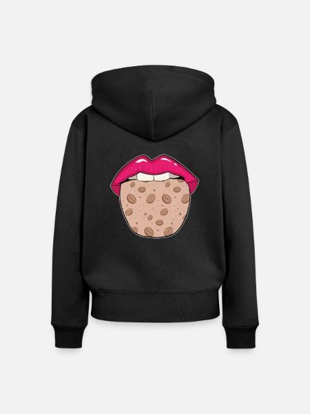 Kaffee Cafe - Frauen Premium Bio Zip Hoodie - Schwarz