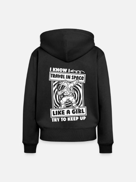 Astronaut Raumfahrer Kosmonaut - Frauen Premium Bio Zip Hoodie - Schwarz