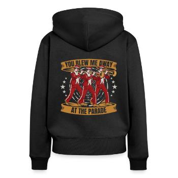 marching band, trombone, parade - Women's Premium Organic Zip Hoodie - black - Back - Julia (174cm)