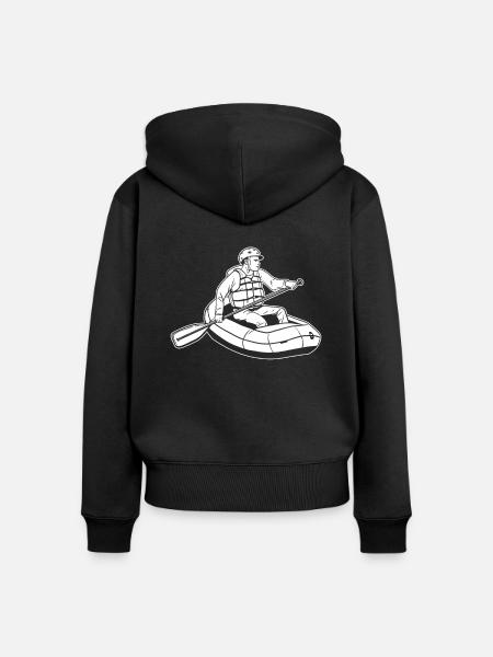 Rafting - Frauen Premium Bio Zip Hoodie - Schwarz