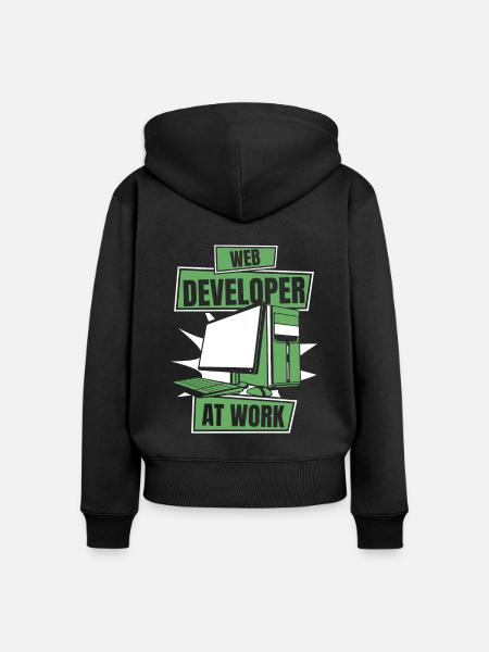 Web Entwickler Webdeveloper Cool - Frauen Premium Bio Zip Hoodie - Schwarz