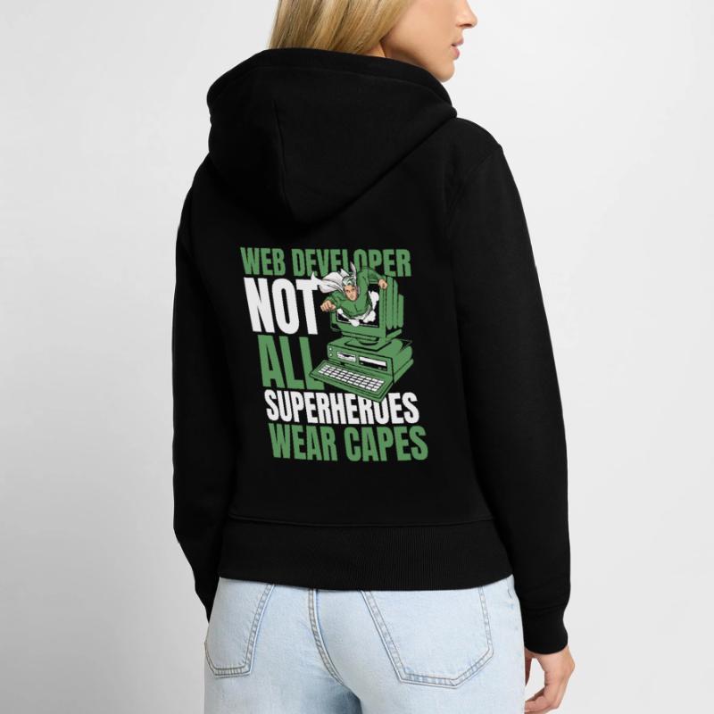 Web Developer Web Developer Superhero Women's Premium Organic Zip Hoodie