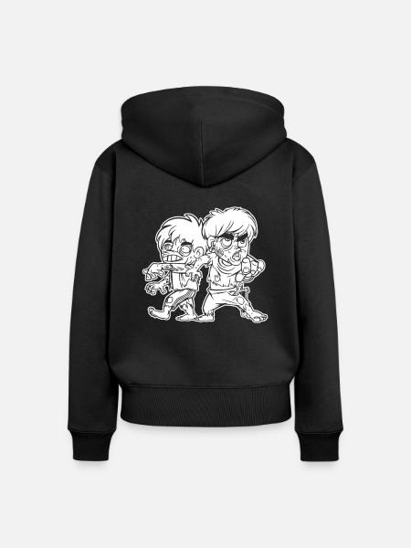 Zombie Halloween Gruselig - Frauen Premium Bio Zip Hoodie - Schwarz