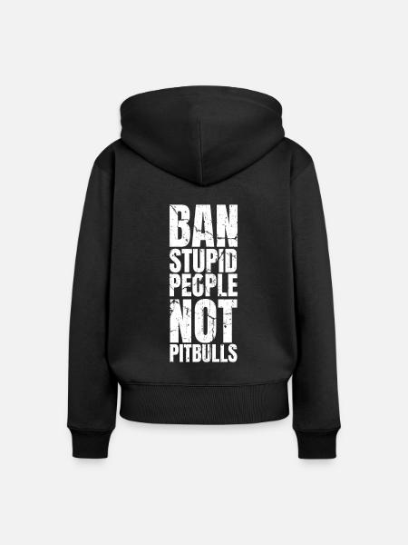 Pitbull Pitbull Verbot - Frauen Premium Bio Zip Hoodie - Schwarz
