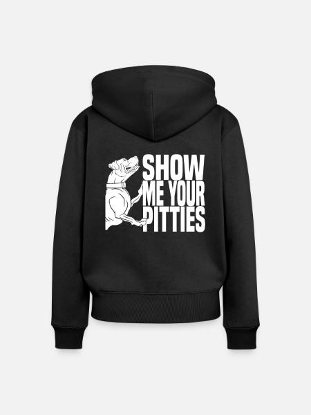 Pitbull Mitleid Pitbull Verbot - Frauen Premium Bio Zip Hoodie - Schwarz