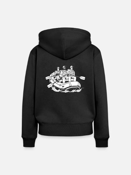 Rafting - Frauen Premium Bio Zip Hoodie - Schwarz