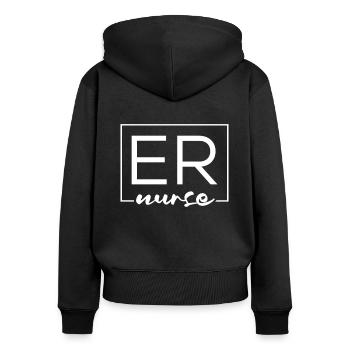 Krankenschwester Notfall Krankenschwester - Frauen Premium Bio Zip Hoodie - Schwarz - Hinten - Julia (174cm)