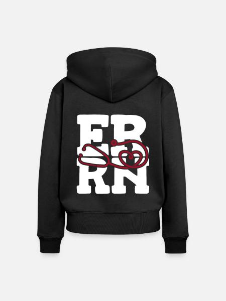 Krankenschwester Herz Notfall Krankenschwester - Frauen Premium Bio Zip Hoodie - Schwarz