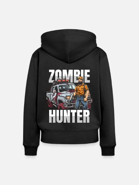 Zombie Halloween Jäger - Frauen Premium Bio Zip Hoodie - Schwarz