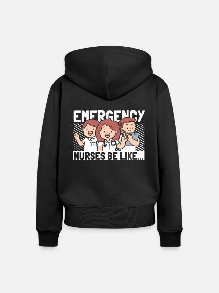 Krankenschwester Lustig Notfall Krankenschwester - Frauen Premium Bio Zip Hoodie - Schwarz