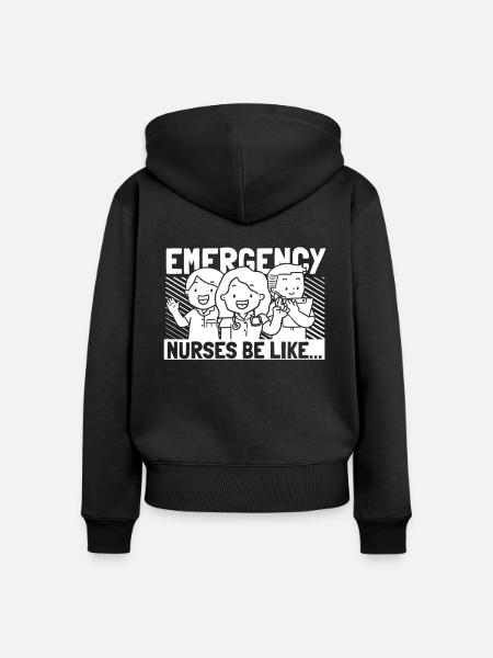 Krankenschwester Lustig Notfall Krankenschwester - Frauen Premium Bio Zip Hoodie - Schwarz