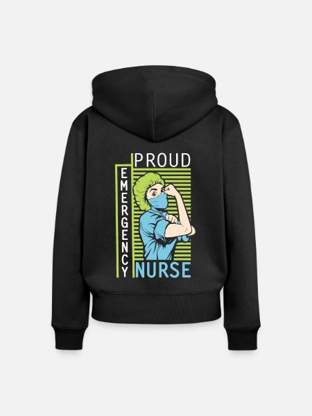 Krankenschwester Notfall - Frauen Premium Bio Zip Hoodie - Schwarz