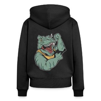 Trex T Rex Dino Cool - Sweat à capuche zippé Premium bio Femme - noir - Dos - Julia (174cm)
