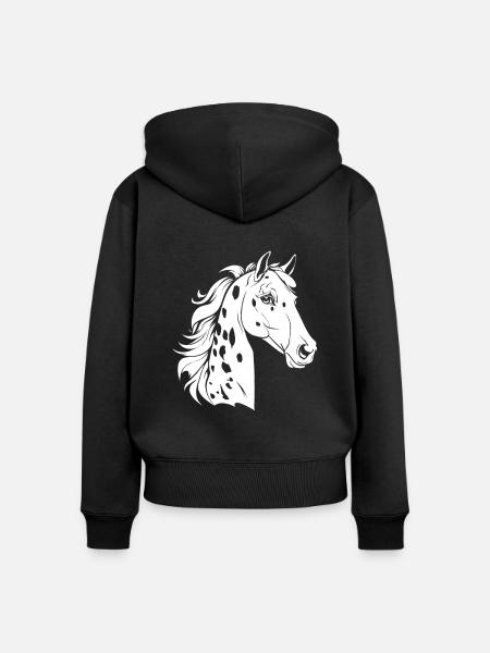 Pferd Reitsport - Frauen Premium Bio Zip Hoodie - Schwarz