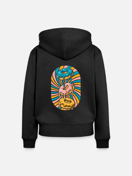 Donut - Frauen Premium Bio Zip Hoodie - Schwarz