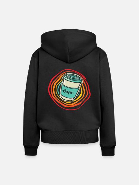 Kaffee Cafe - Frauen Premium Bio Zip Hoodie - Schwarz