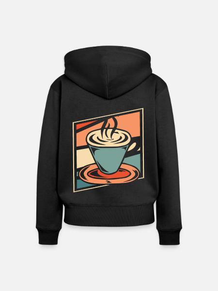 Kaffee Cafe - Frauen Premium Bio Zip Hoodie - Schwarz