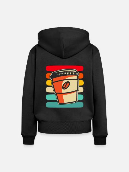 Kaffee Cafe - Frauen Premium Bio Zip Hoodie - Schwarz