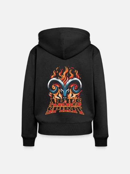 Widder Lustig Feuergeist - Frauen Premium Bio Zip Hoodie - Schwarz
