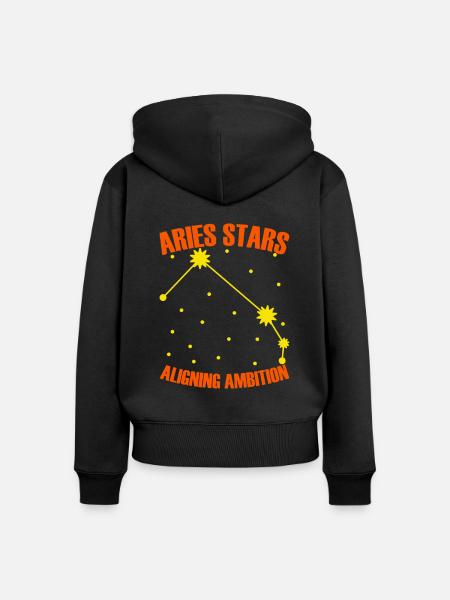 Widder Astrologie - Frauen Premium Bio Zip Hoodie - Schwarz