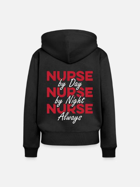 Krankenschwester Superheld - Frauen Premium Bio Zip Hoodie - Schwarz