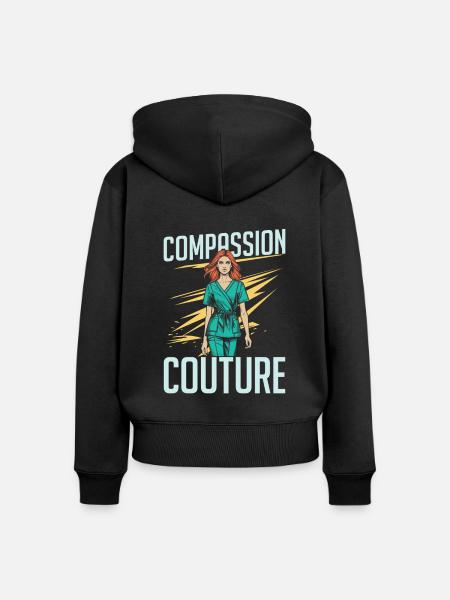Krankenschwester Mode - Frauen Premium Bio Zip Hoodie - Schwarz