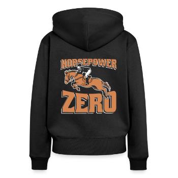 Horse Equestrian Sports - Women's Premium Organic Zip Hoodie - black - Back - Julia (174cm)