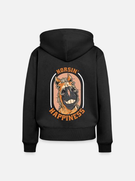Pferd Reitsport - Frauen Premium Bio Zip Hoodie - Schwarz