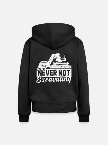 Baggerfahrer - Frauen Premium Bio Zip Hoodie - Schwarz