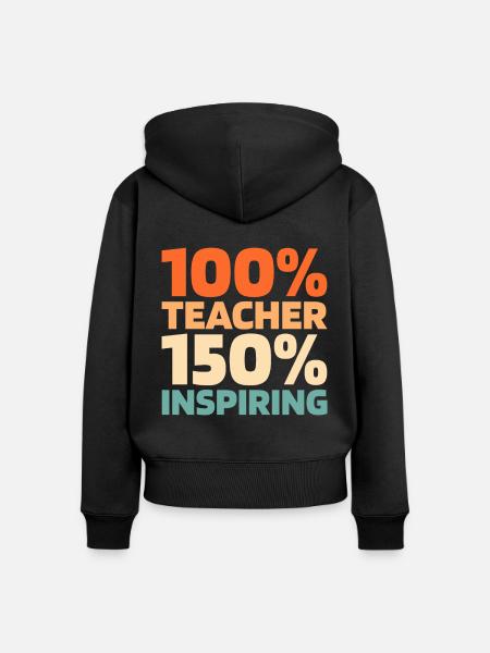 Lehrer Pädagoge - Frauen Premium Bio Zip Hoodie - Schwarz