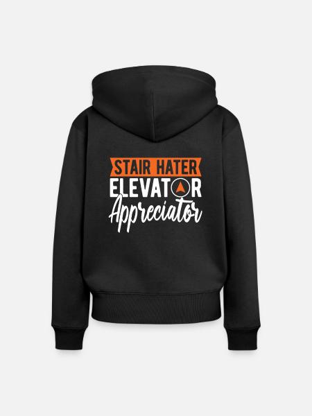 Fahrstuhl Aufzug - Frauen Premium Bio Zip Hoodie - Schwarz