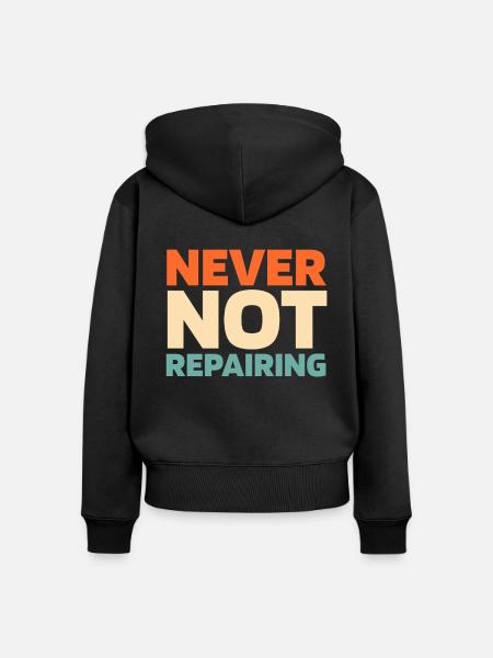 Flugzeug Mechaniker - Frauen Premium Bio Zip Hoodie - Schwarz