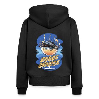 Kreuzfahrt - Frauen Premium Bio Zip Hoodie - Schwarz - Hinten - Julia (174cm)