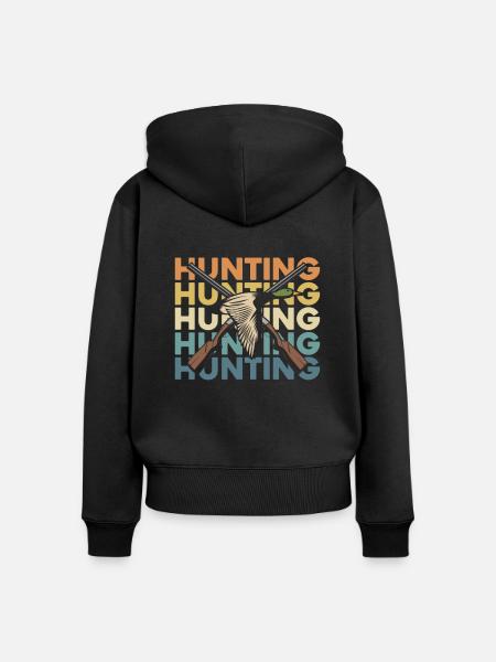 Ente Jagd Entenjagd - Frauen Premium Bio Zip Hoodie - Schwarz