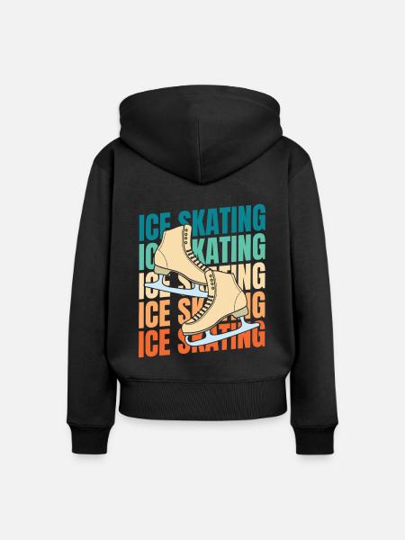 Schlittschuhlaufen - Frauen Premium Bio Zip Hoodie - Schwarz