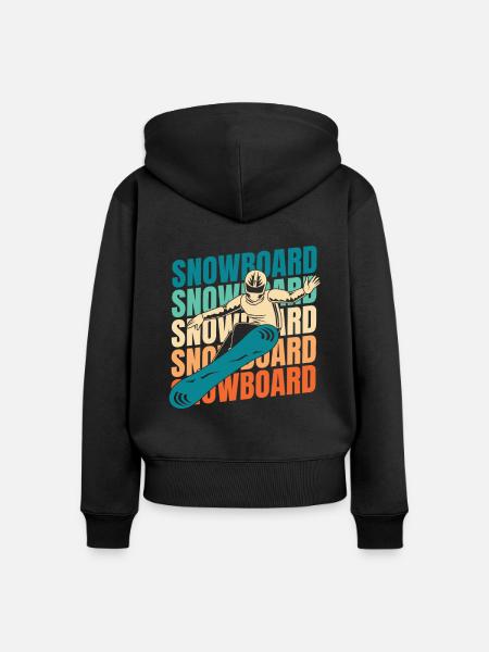 Snowboard Snowboarder - Frauen Premium Bio Zip Hoodie - Schwarz