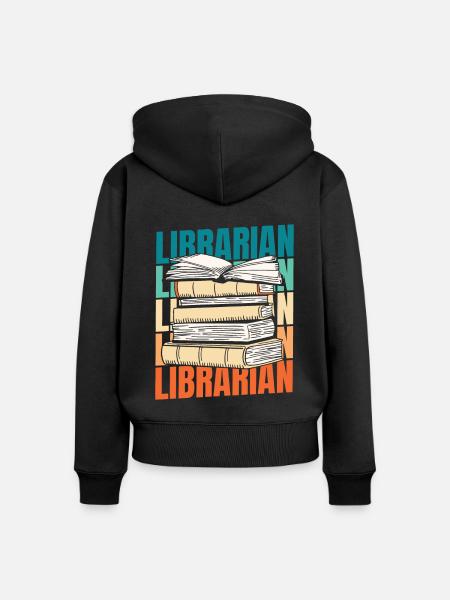Bibliothekar - Frauen Premium Bio Zip Hoodie - Schwarz