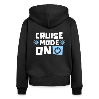 Kreuzfahrt - Frauen Premium Bio Zip Hoodie - Schwarz - Hinten - Julia (174cm)