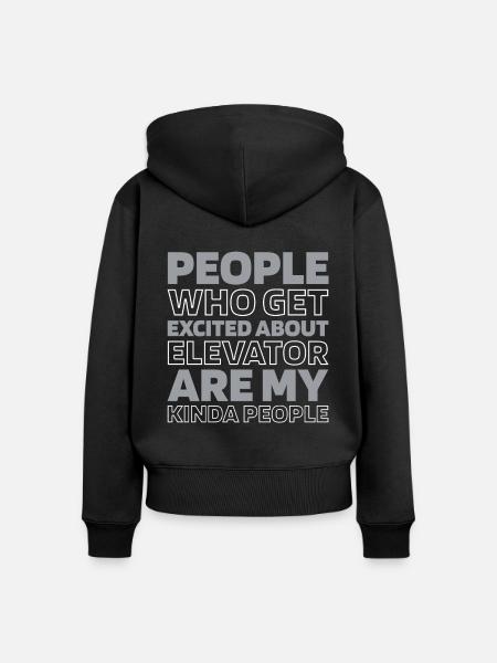 Fahrstuhl Aufzug - Frauen Premium Bio Zip Hoodie - Schwarz