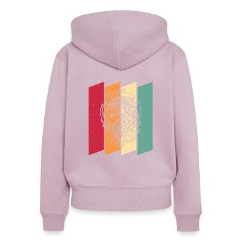 Papagei Moon Phases - Frauen Premium Bio Zip Hoodie - Altrosa - Hinten - Julia (174cm)