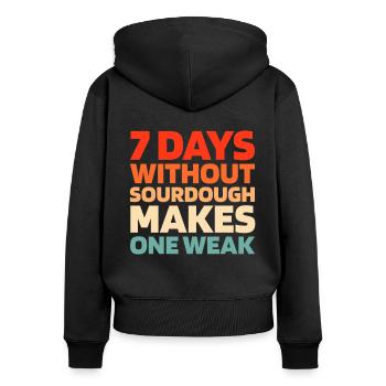 Sourdough bread - Women's Premium Organic Zip Hoodie - black - Back - Julia (174cm)