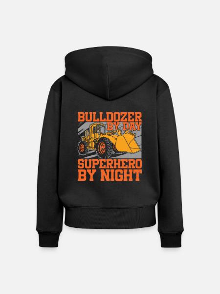 Bulldozer Planierraupe - Frauen Premium Bio Zip Hoodie - Schwarz