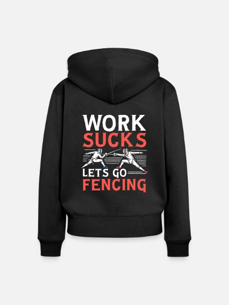 Fechten Fechter - Frauen Premium Bio Zip Hoodie - Schwarz