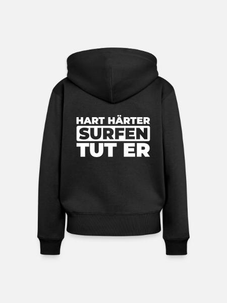 Surfer Surfen - Frauen Premium Bio Zip Hoodie - Schwarz