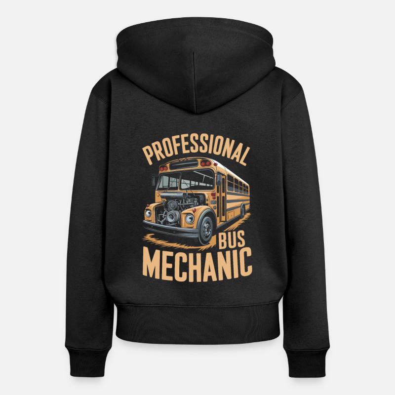 Mécanicien d’autobus - Sweat à capuche zippé Premium bio Femme - noir