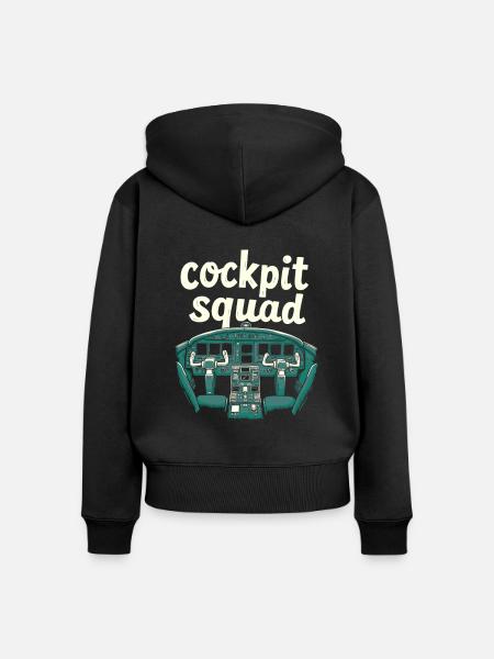 Flugingenieur Kader - Frauen Premium Bio Zip Hoodie - Schwarz