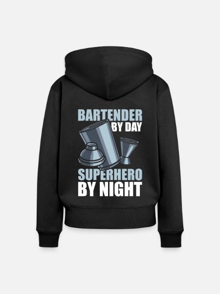 Barkeeper Bartender - Frauen Premium Bio Zip Hoodie - Schwarz