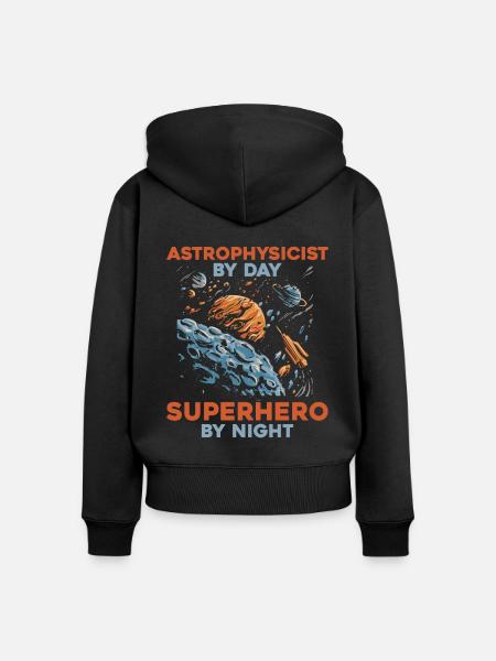 Astrophysiker - Frauen Premium Bio Zip Hoodie - Schwarz